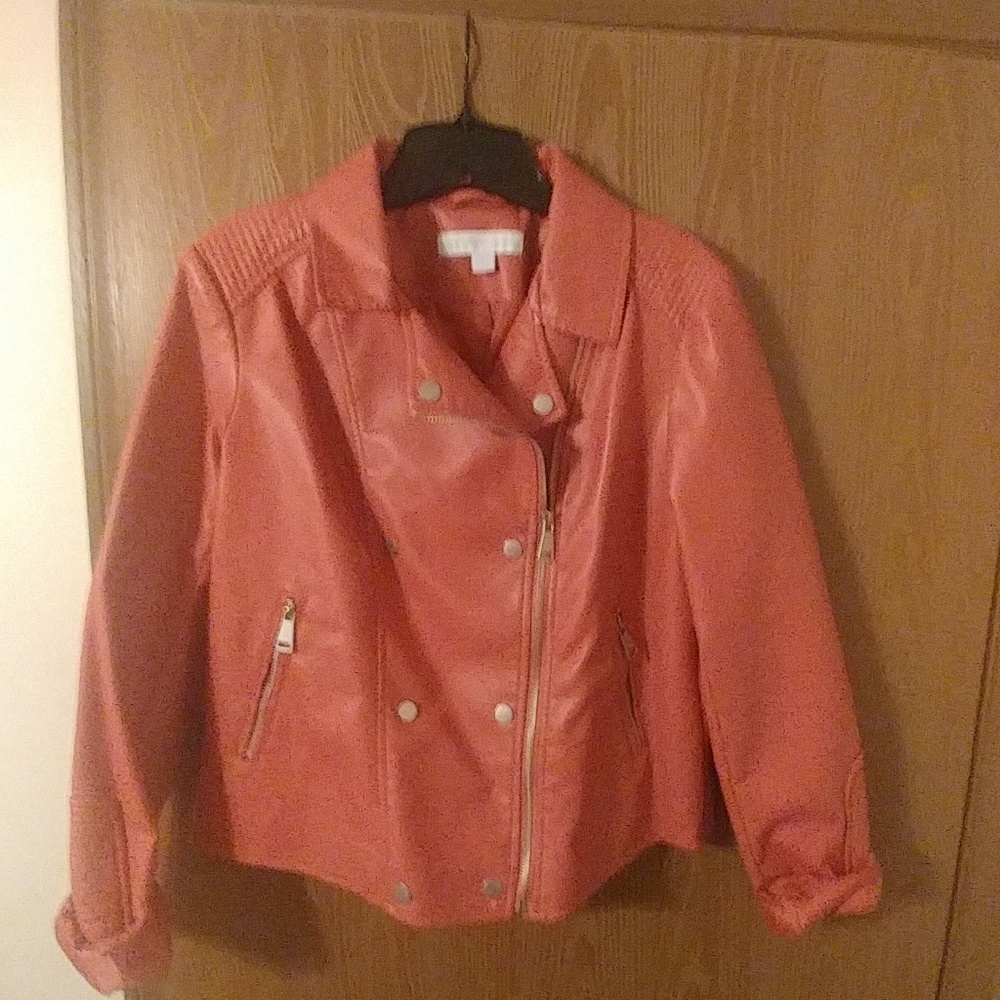 Coral moto jacket